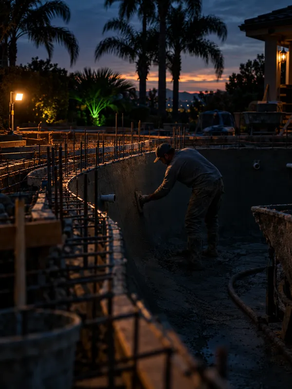 Pool construction at work in South Florida