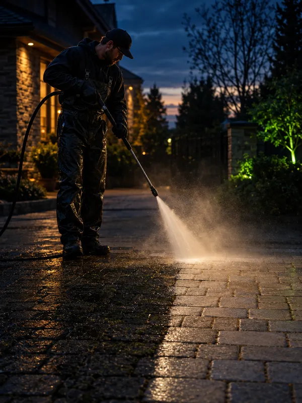 Pressure washing at work in South Florida